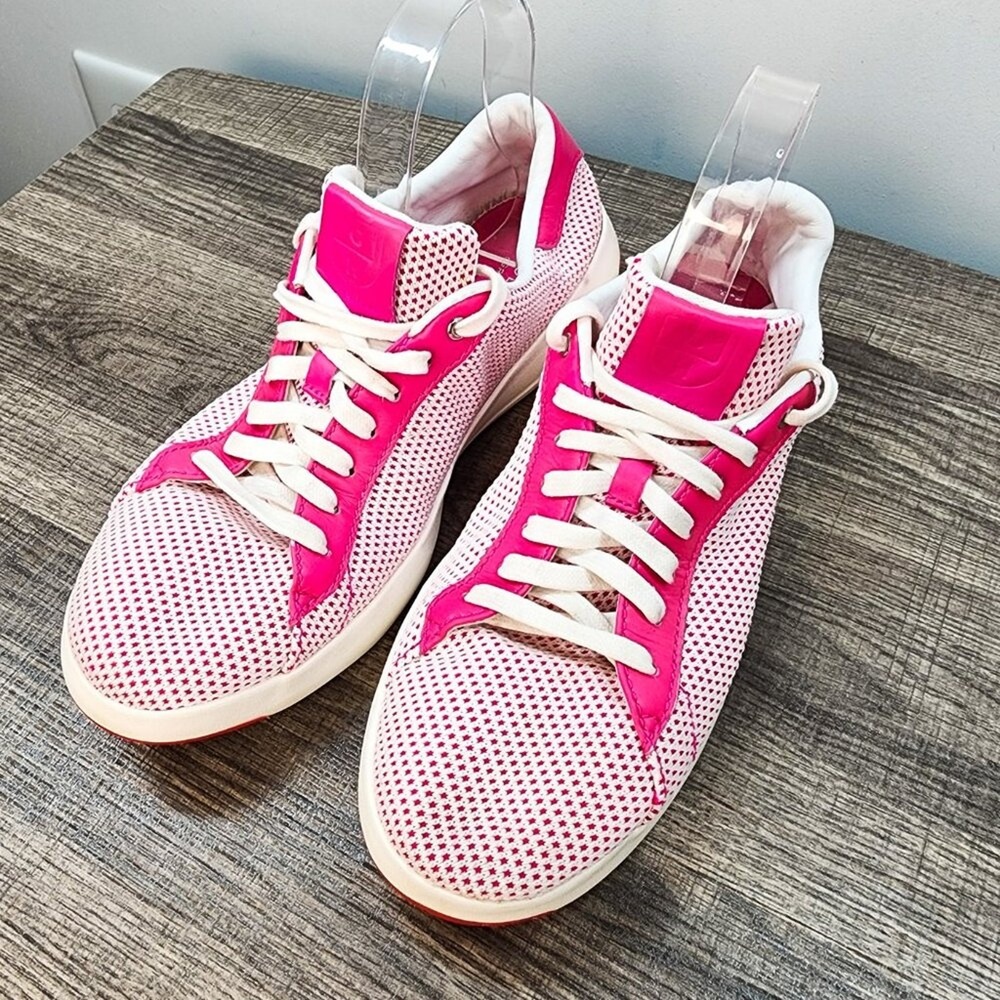 Cole Haan Zerogrand‎ Women's Pink White Star Mesh Sneakers Athletic Shoes 9.5